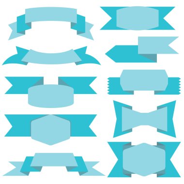 şeritler veya afiş ayarlayın. Vektör Illustration 