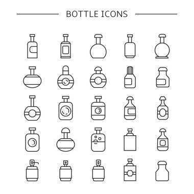 şişe vektör Illustration, simgeler ayarlamak