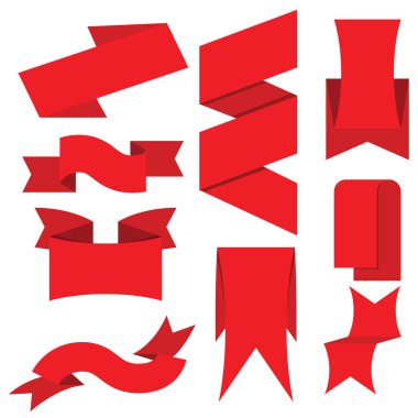 şeritler veya afiş ayarlayın. Vektör Illustration 