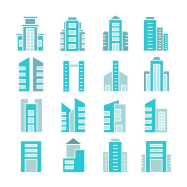 modern binaların vektör Illustration, simgeler