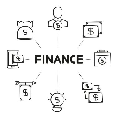 İş konsepti. Finansın vektör illüstrasyonu 