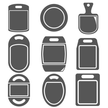 cutting board  Web icons set. Vector illustration          