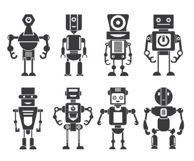 vektör Illustration modern robotlar, simgeler