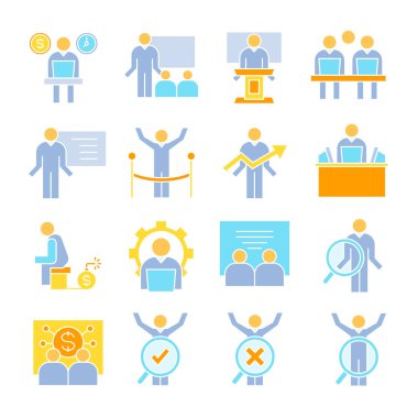 iş simgeleri kümesi, vektör illüstrasyonu