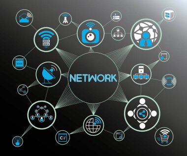 Vektör çizim. Ağ kavramı