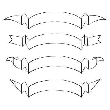 şeritler veya afiş ayarlayın. Vektör Illustration 