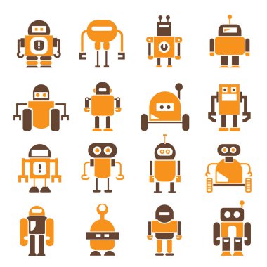robot simgelerinin vektör illüstrasyonu