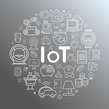 iş kavramı, iot vektör illüstrasyon