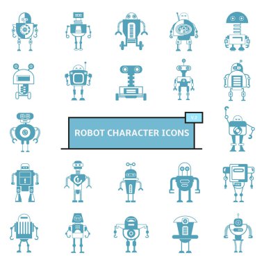 vektör Illustration modern robotlar, simgeler
