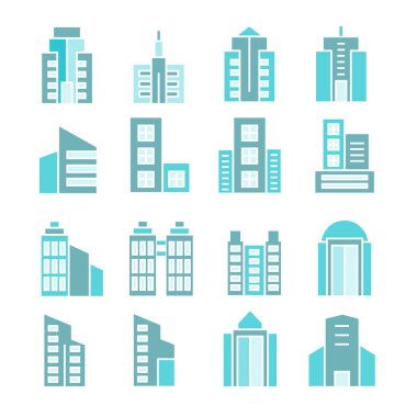 modern binaların vektör Illustration, simgeler