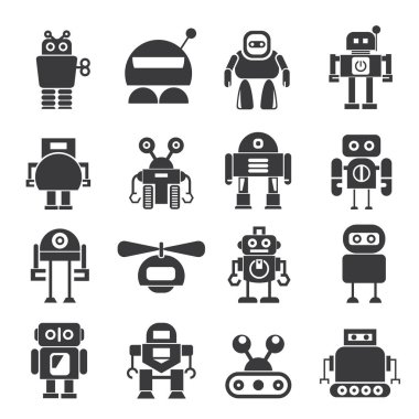 vektör Illustration modern robotlar, simgeler