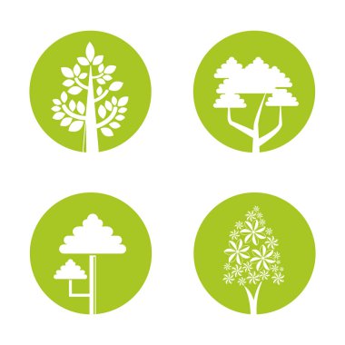 ağaçlar, simgeler vektör Illustration 