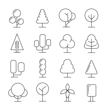 ağaçlar, simgeler vektör Illustration 