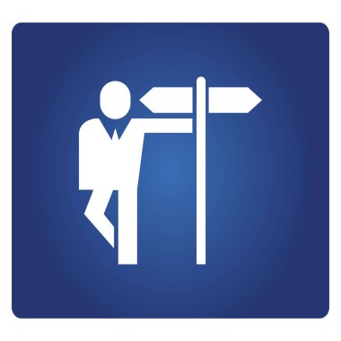 İş konsepti. Pointer ile işadamı vektör Illustration