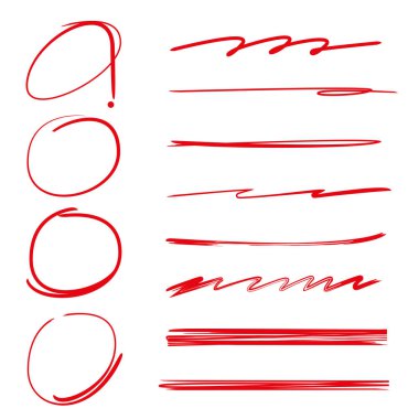 vurgulayıcı çevreleri ve altı çizili set