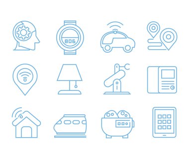 iş çizgisi simgeleri kümesi, vektör çizimi