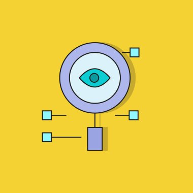 Web simgesi. Büyüteç vektör illüstrasyon