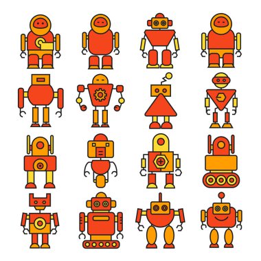 robotların vektör illüstrasyonu