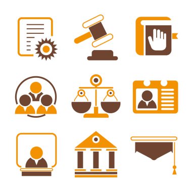 iş kavramı, vektör illüstrasyon. Simgeler ayarlandı