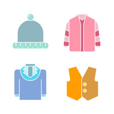 Kumaş, moda, giysi web simgeleri. Vektör illüstrasyonu          