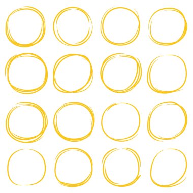 elle çizilmiş daire ve kabarcıklar