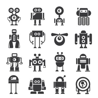 vektör Illustration modern robotlar, simgeler