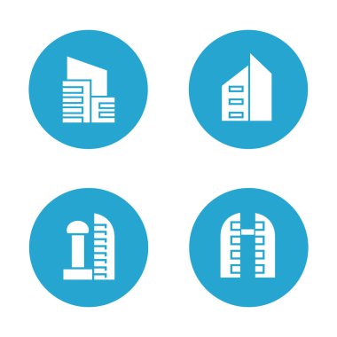 modern binaların vektör Illustration, simgeler