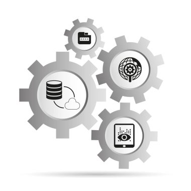 İş konsepti. İş simgelerinin vektör çizimi