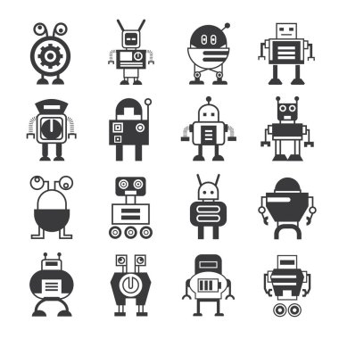 vektör Illustration modern robotlar, simgeler