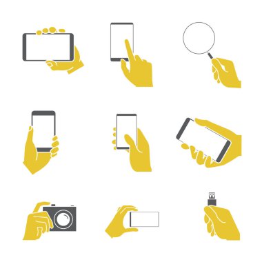 akıllı telefon aygıtı web simgeleri ayarlandı. Vektör illüstrasyonu          