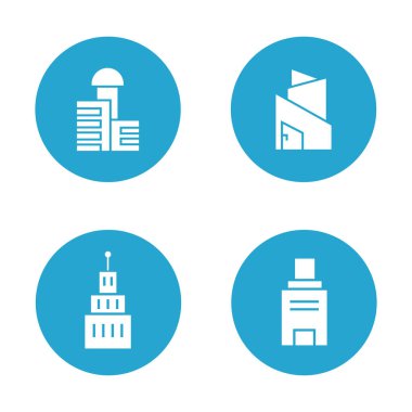 modern binaların vektör Illustration, simgeler