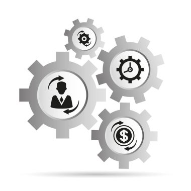 Vektör illüstrasyon, web simgeleri ile dişliler 