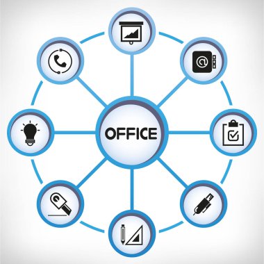 iş konsepti, ofis vektör illüstrasyon 