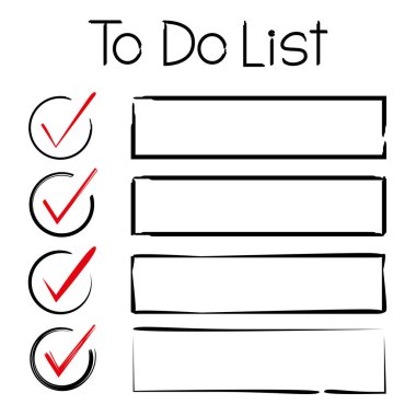 elle çizilmiş yapılacaklar listesi