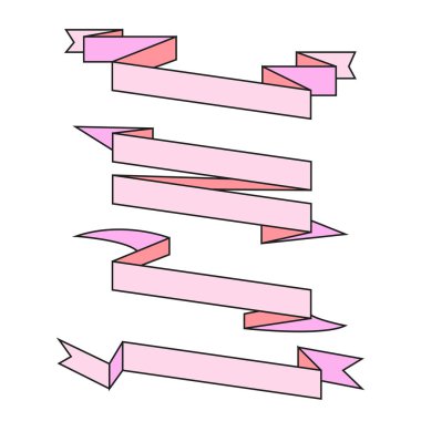 şeritler veya afiş ayarlayın. Vektör Illustration 