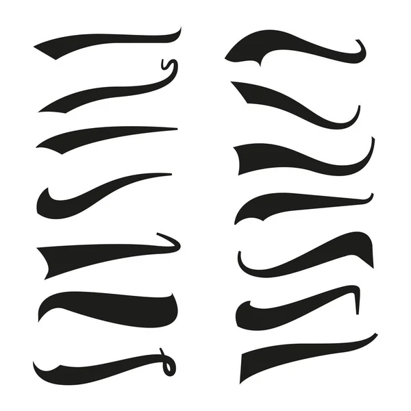 Vintage Type Tail Set Underlines Lettering Lines — Stock Vector