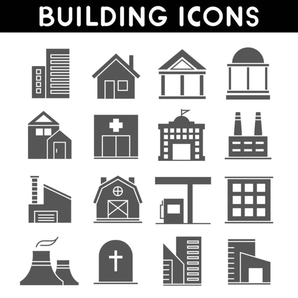 Modern Binalar Siluetleri Vektör Illustration — Stok Vektör