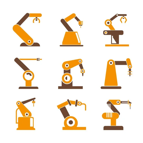 Robotarm Iconen Vector Illustratie — Stockvector