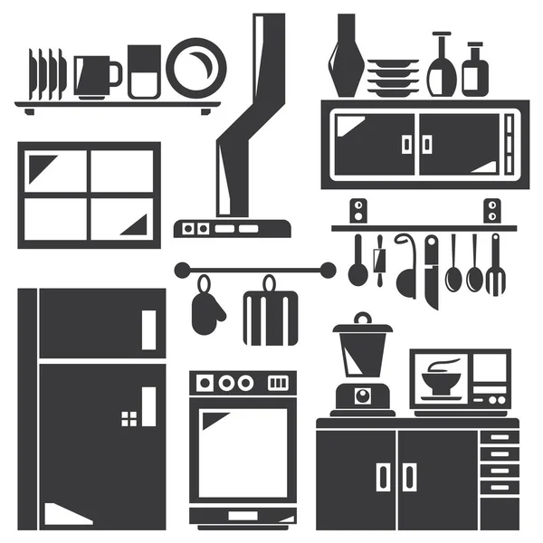 Eenvoudige Vector Icon Set Van Moderne Stijl Home Decor — Stockvector