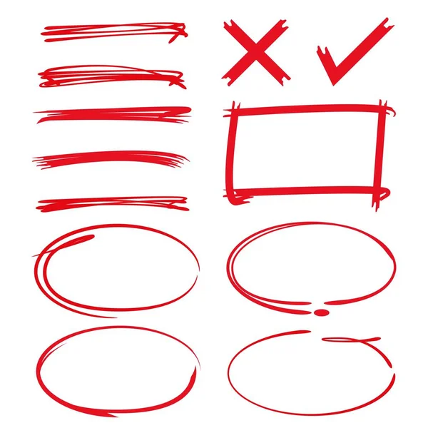 Kreslené Kruhy Šipky Červené Ruky — Stockový vektor
