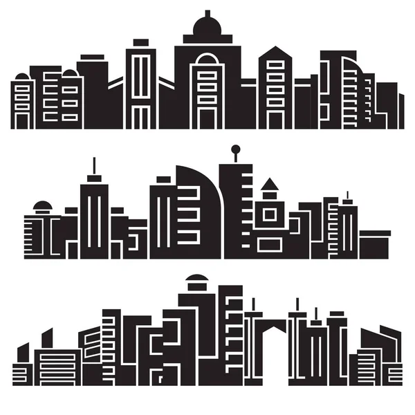 Modern Binalar Şehir Vektör Illustration — Stok Vektör
