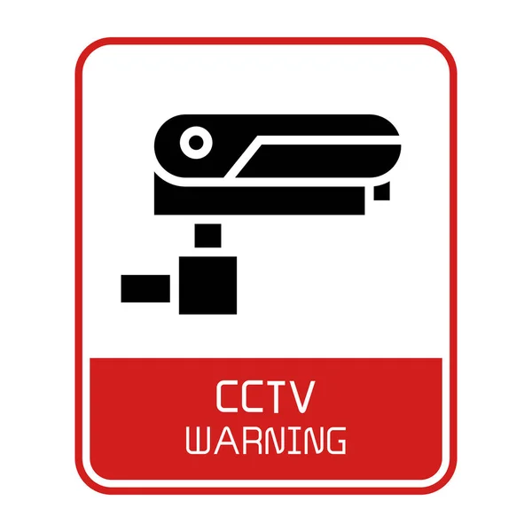 Vector Illustration Cctv Warning Sign — Stock Vector