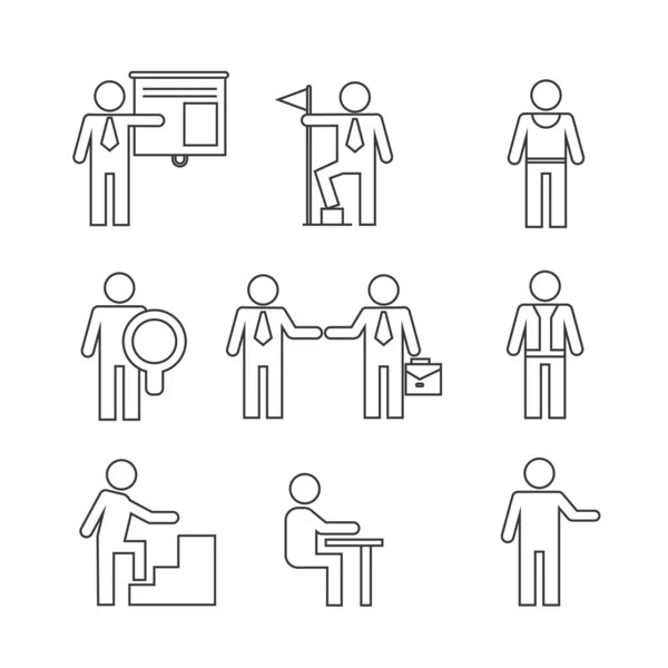 Office People Web Icons Set Vektorillustration — Stockvektor