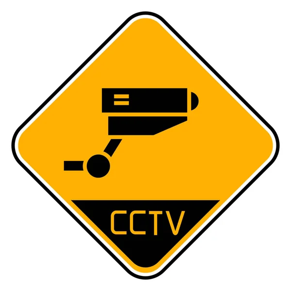 Vektor Illustration Des Cctv Warnzeichens — Stockvektor