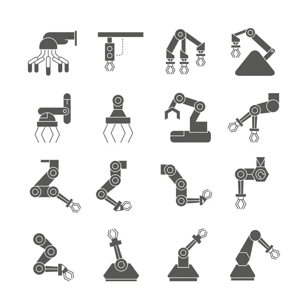 Robotarm Iconen Vector Illustratie — Stockvector