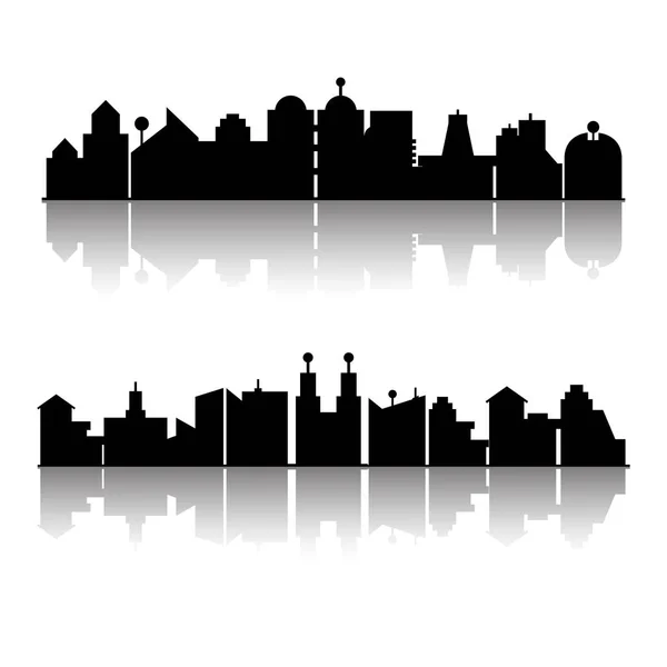 Illustration Vectorielle Silhouette Moderne Paysage Urbain — Image vectorielle