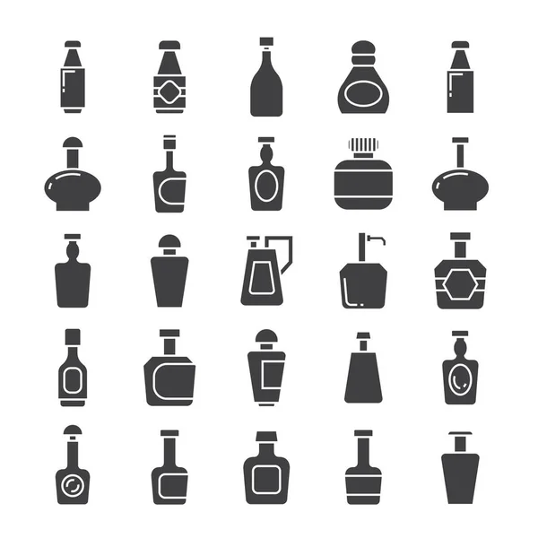 Vector Ilustración Botellas Conjunto Iconos — Archivo Imágenes Vectoriales