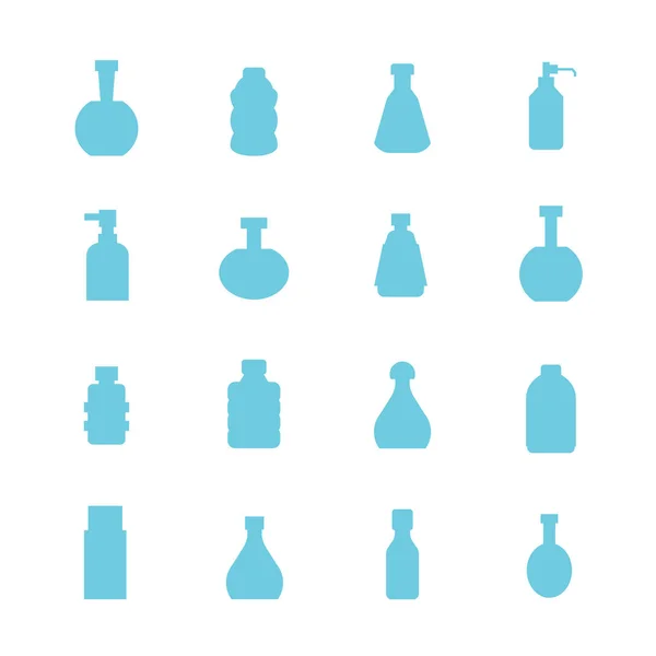 Vector Illustration Bottles Icons — Stock Vector