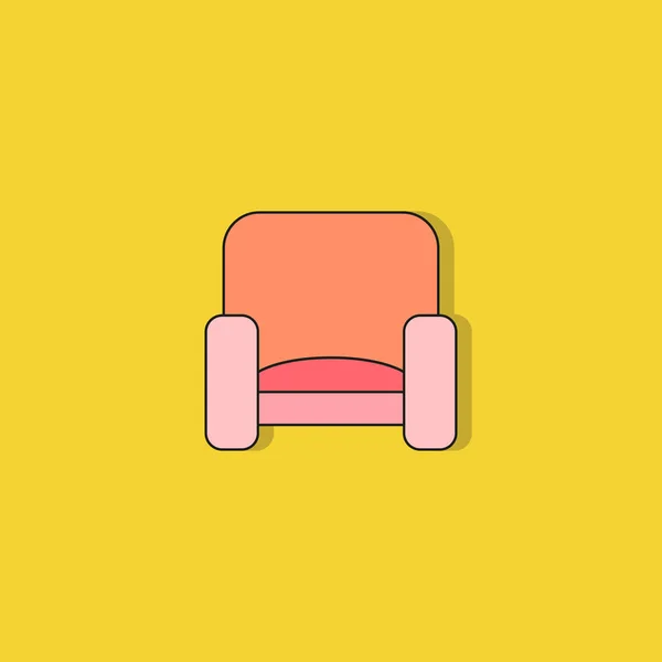 Icono Web Ilustración Vectorial Sillón — Vector de stock