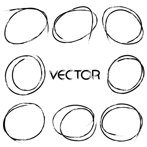 Круги Сделанные Чёрными Маркерами — стоковый вектор